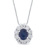 Collana Gazzola Gioielli Donna ColoreContorno5x4 in Oro bianco Zaffiro 0.45 Ct CSPEOT1461SC-NG - CSPEOT1461SC-NG